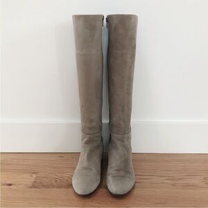 STUART WEITZMAN Studded Suede Hidden Wedge Boots 6